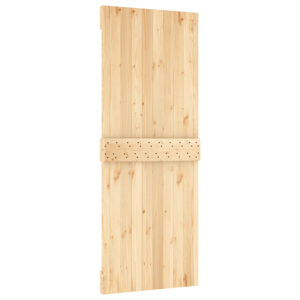 Ușă Glisantă Cu Set De Feronerie 80X210 Cm, Lemn Masiv De Pin