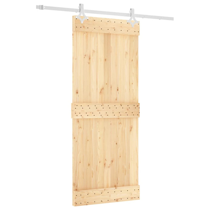Ușă Glisantă Cu Set De Feronerie 85X210 Cm, Lemn Masiv De Pin