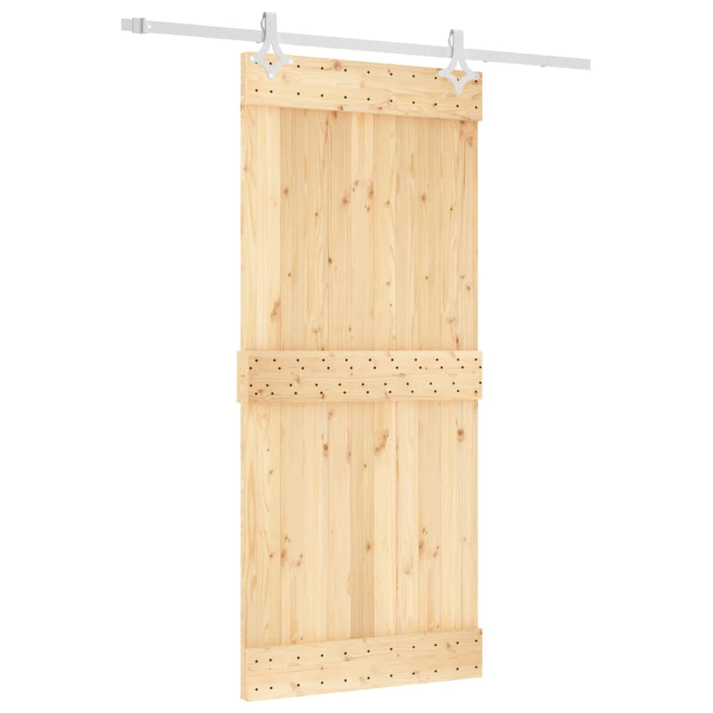 Ușă Glisantă Cu Set Feronerie, 90X210 Cm, Lemn Masiv De Pin