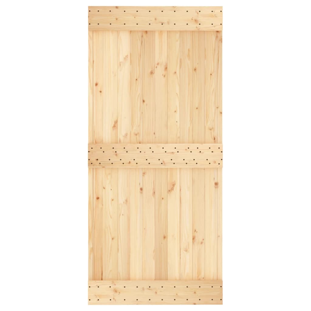 Ușă Glisantă Cu Set De Feronerie 95X210 Cm, Lemn Masiv De Pin