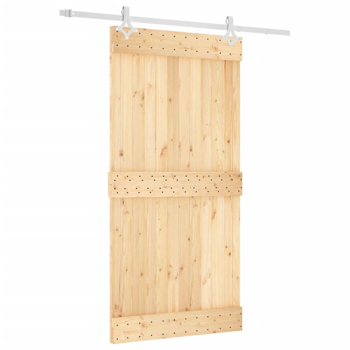 Ușă Glisantă Cu Set Feronerie, 100X210 Cm, Lemn Masiv De Pin
