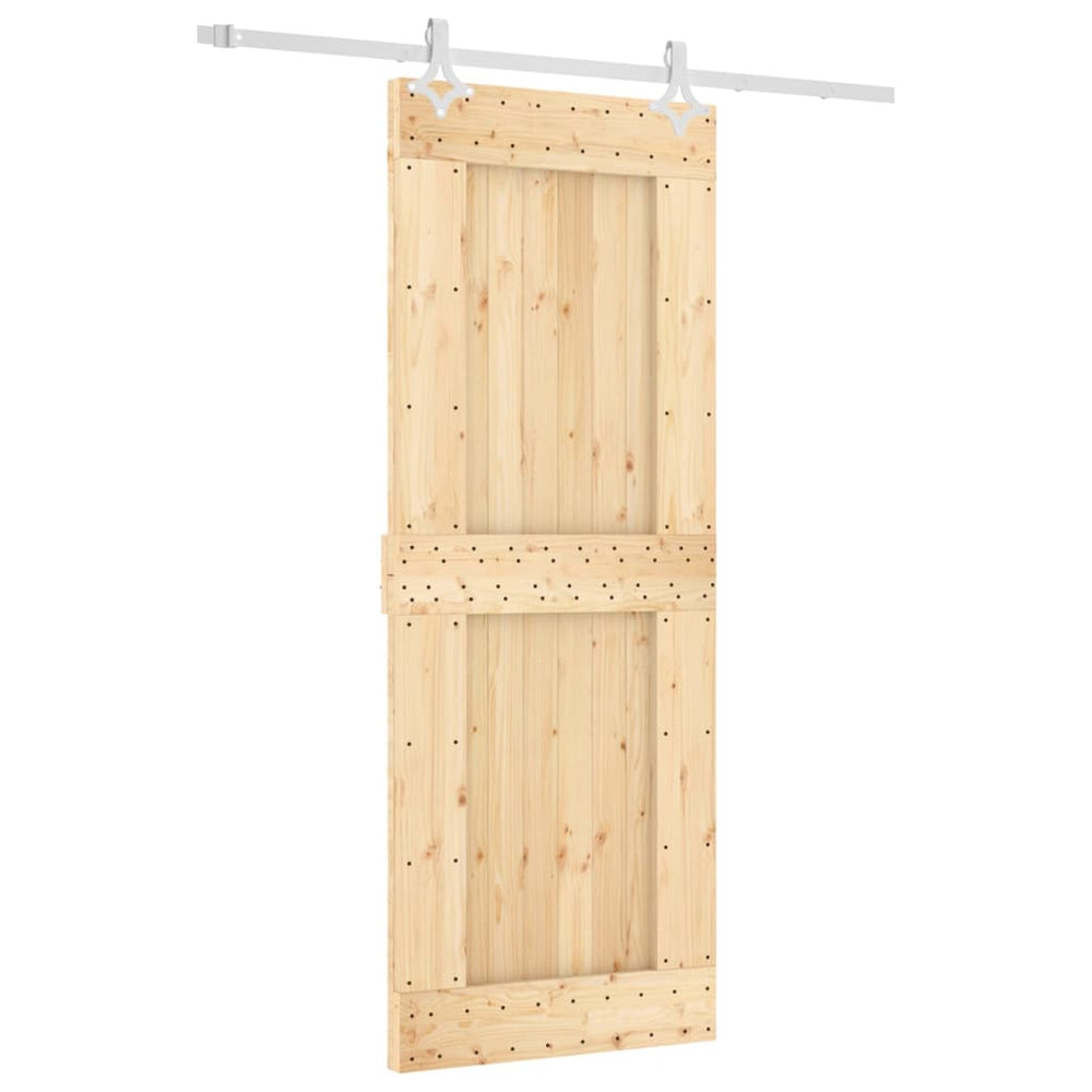 Ușă Glisantă Cu Set De Feronerie 80X210 Cm, Lemn Masiv De Pin