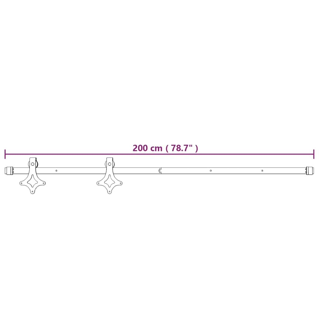 Ușă Glisantă Cu Set De Feronerie 80X210 Cm, Lemn Masiv De Pin