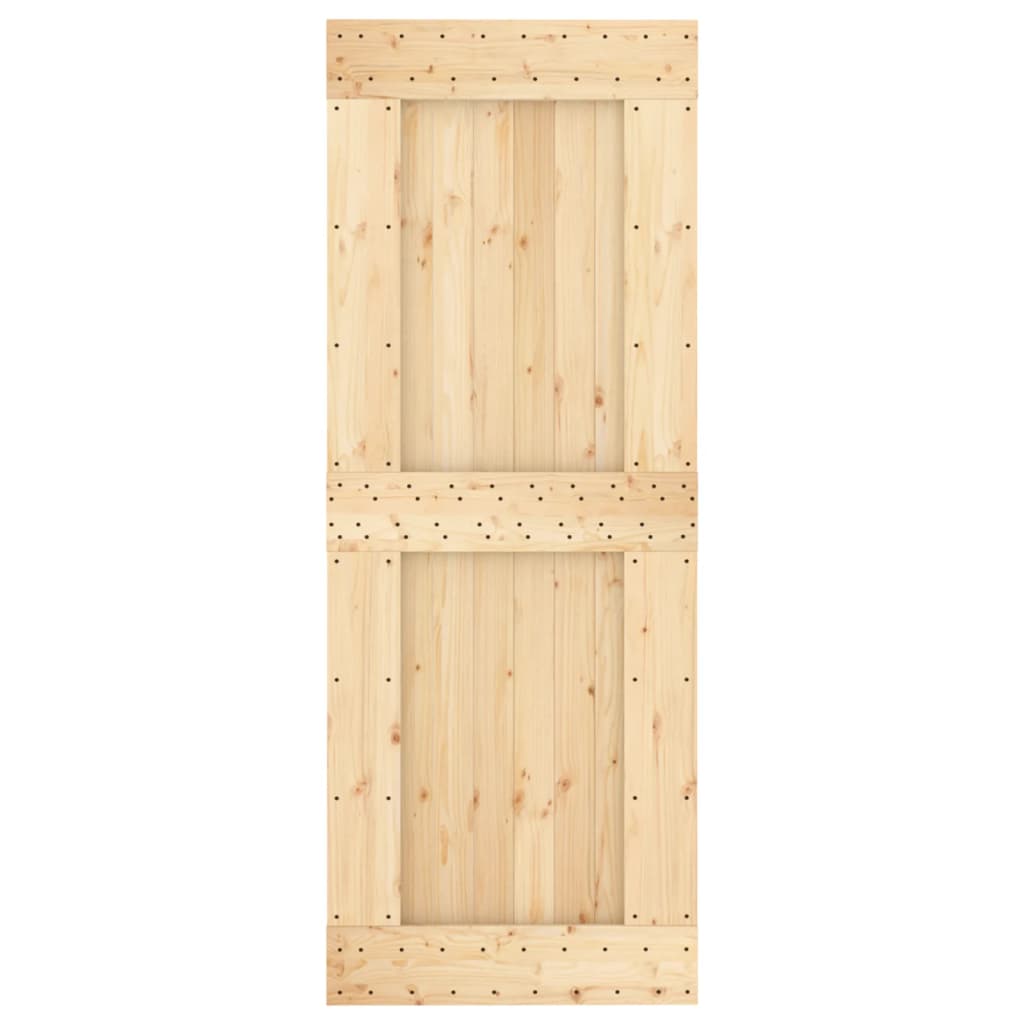 Ușă Glisantă Cu Set De Feronerie 80X210 Cm, Lemn Masiv De Pin
