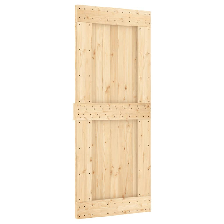 Ușă Glisantă Cu Set De Feronerie 85X210 Cm, Lemn Masiv De Pin