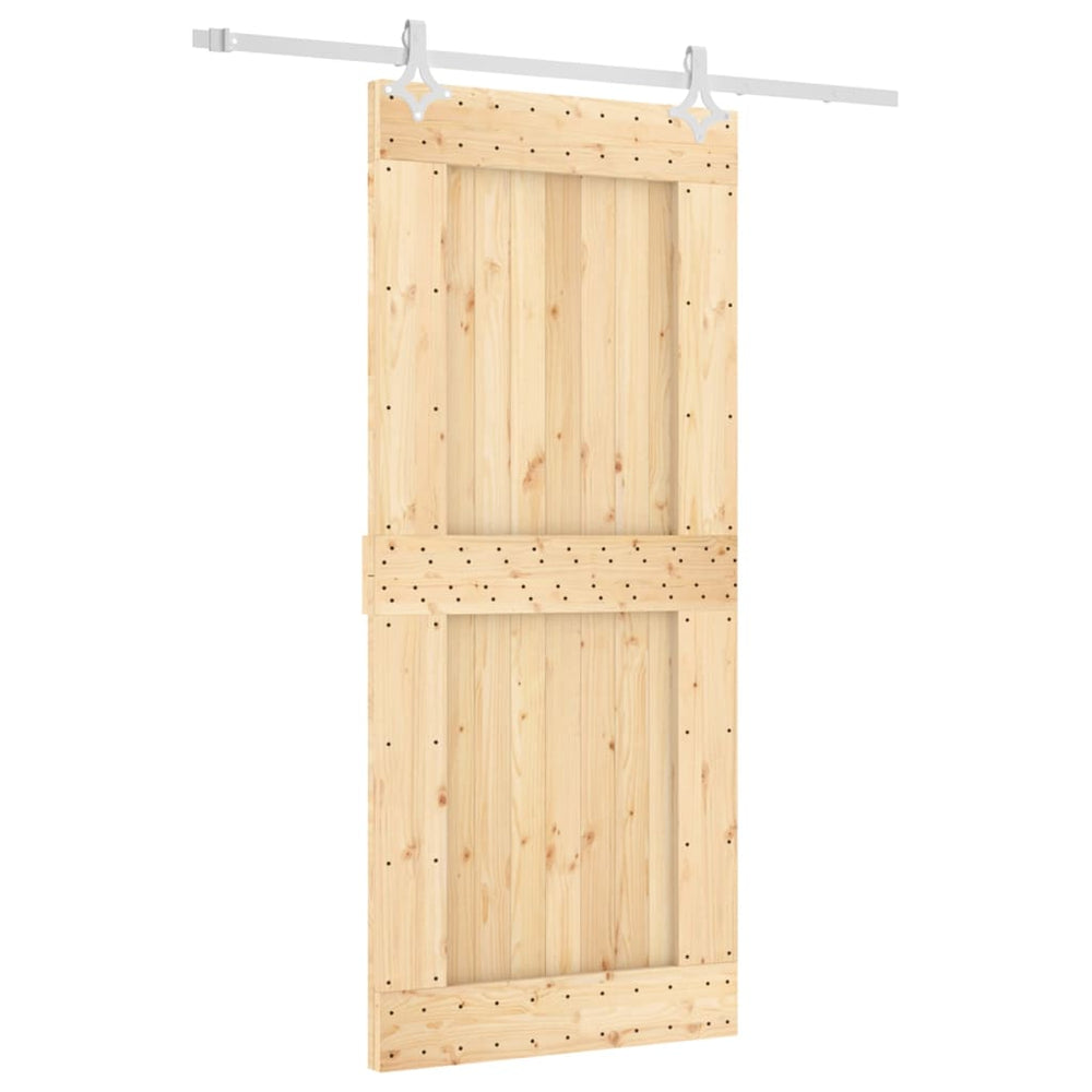Ușă Glisantă Cu Set Feronerie, 90X210 Cm, Lemn Masiv De Pin