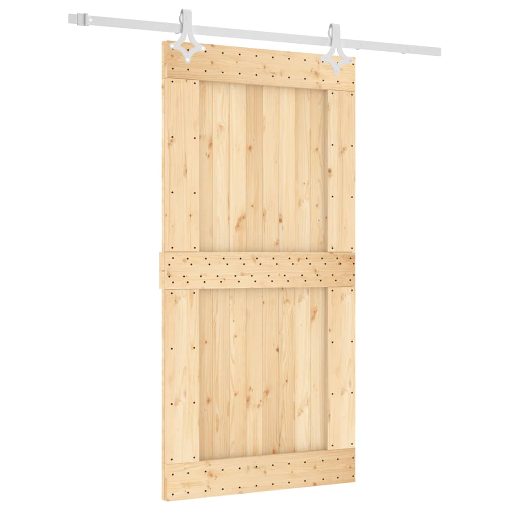 Ușă Glisantă Cu Set Feronerie, 100X210 Cm, Lemn Masiv De Pin
