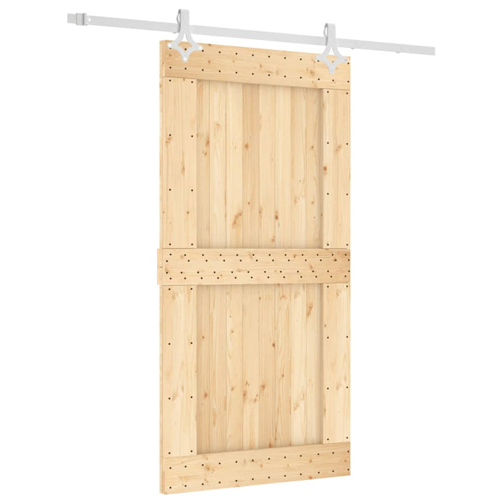 Ușă Glisantă Cu Set Feronerie, 100X210 Cm, Lemn Masiv De Pin