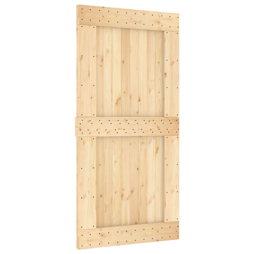Ușă Glisantă Cu Set Feronerie, 100X210 Cm, Lemn Masiv De Pin