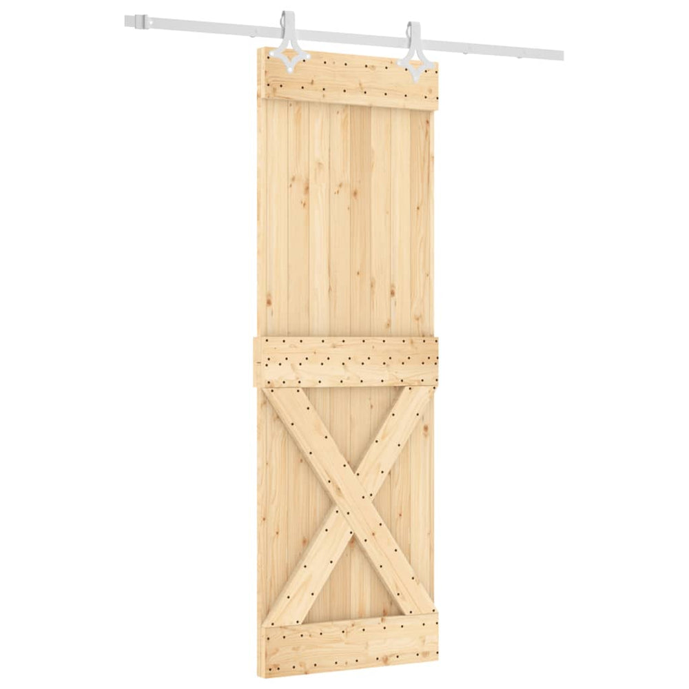 Ușă Glisantă Cu Set De Feronerie 70X210 Cm, Lemn Masiv De Pin