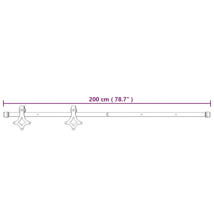 Ușă Glisantă Cu Set De Feronerie 80X210 Cm, Lemn Masiv De Pin