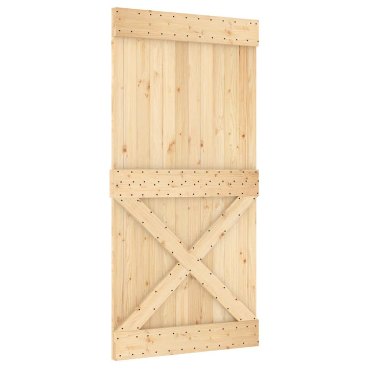 Ușă Glisantă Cu Set Feronerie, 100X210 Cm, Lemn Masiv De Pin