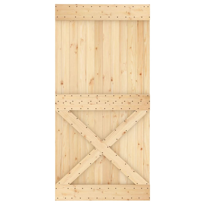 Ușă Glisantă Cu Set Feronerie, 100X210 Cm, Lemn Masiv De Pin