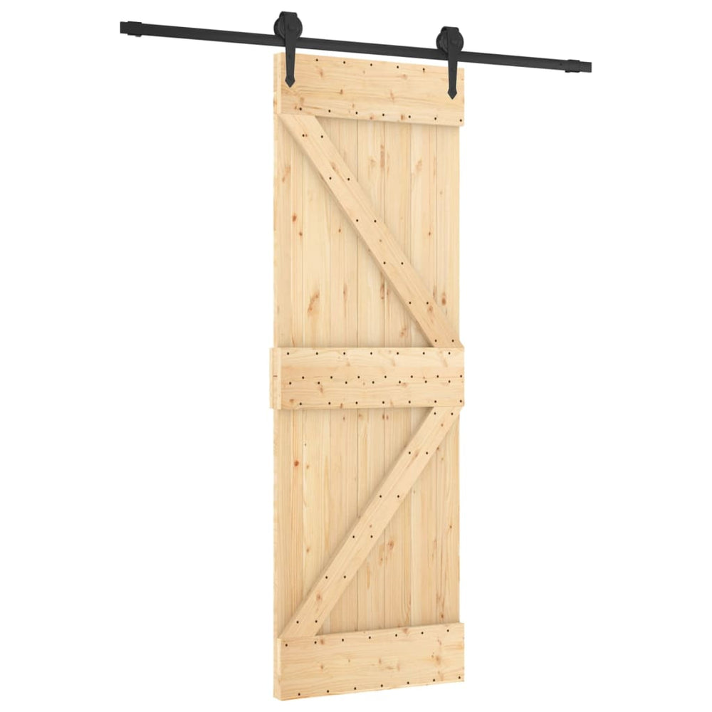 Ușă Glisantă Cu Set De Feronerie 70X210 Cm, Lemn Masiv De Pin