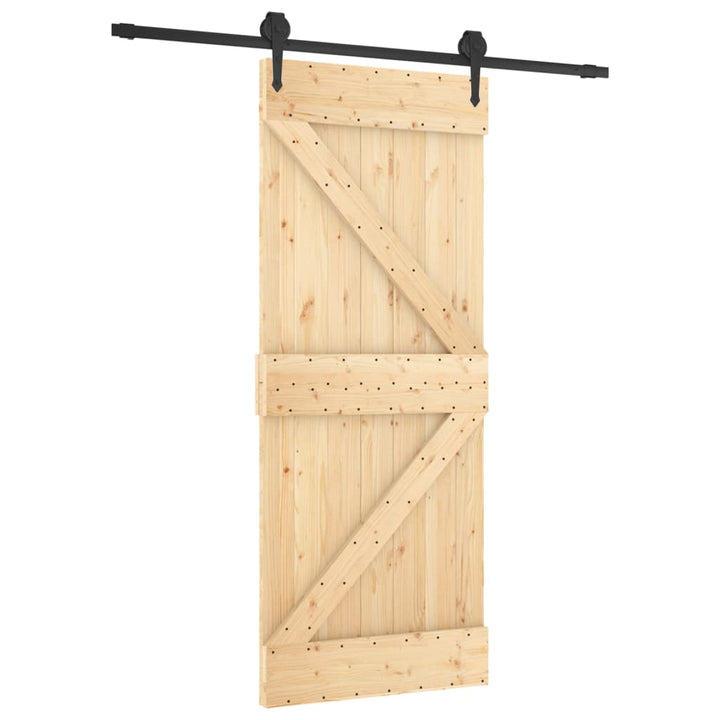 Ușă Glisantă Cu Set De Feronerie 85X210 Cm, Lemn Masiv De Pin