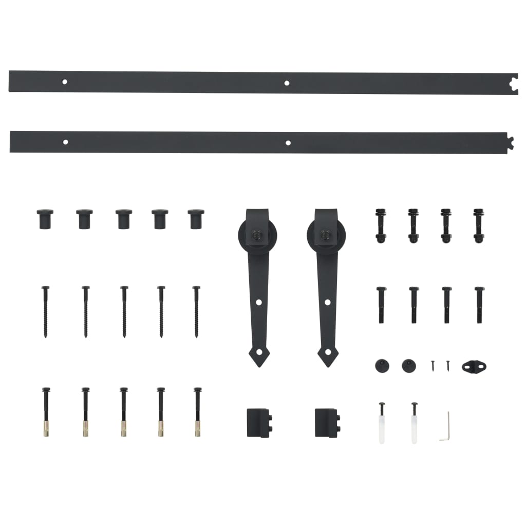 Ușă Glisantă Cu Set De Feronerie 85X210 Cm, Lemn Masiv De Pin
