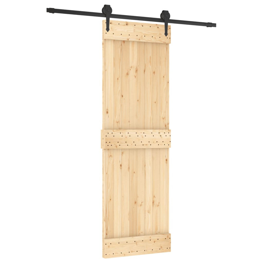 Ușă Glisantă Cu Set De Feronerie 70X210 Cm, Lemn Masiv De Pin