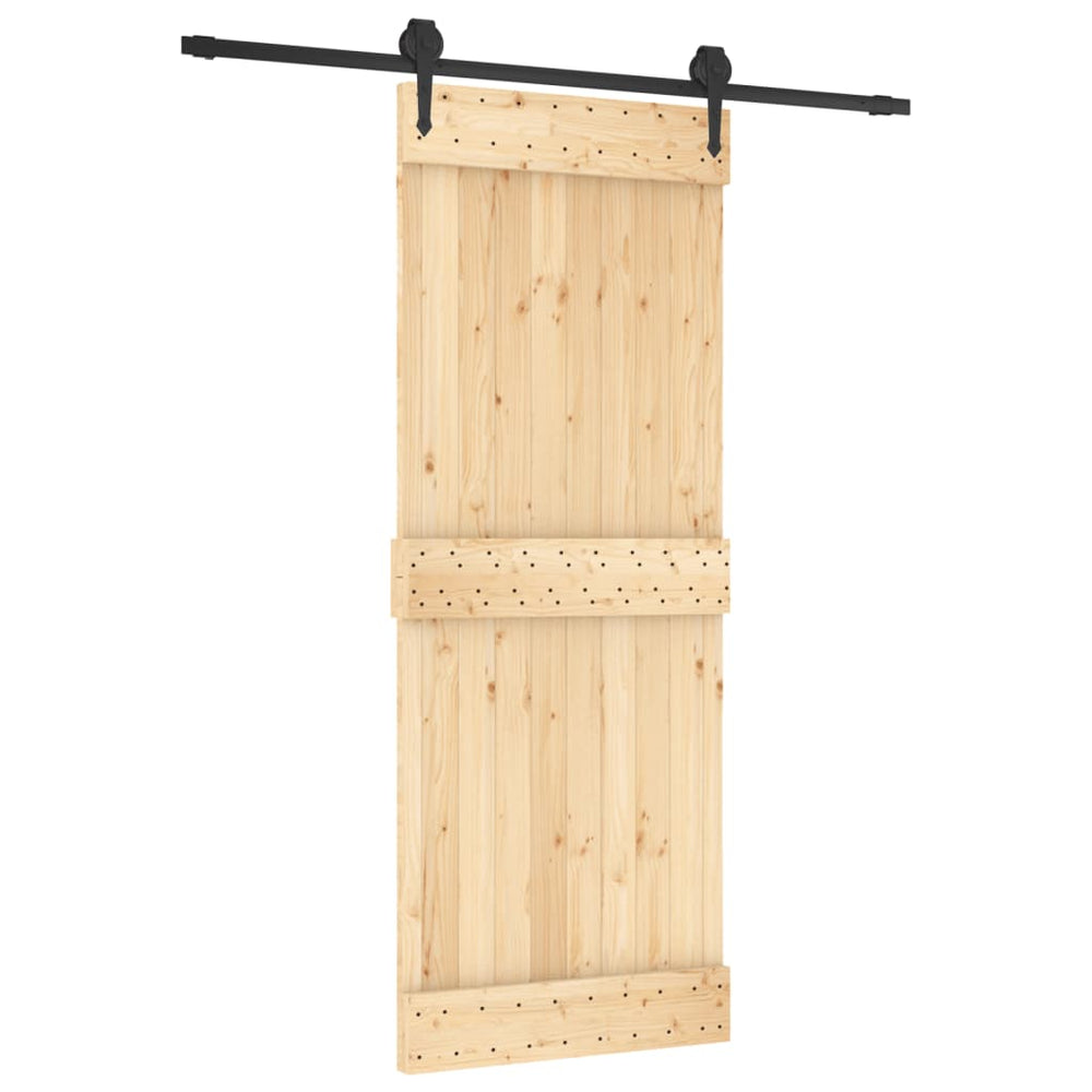 Ușă Glisantă Cu Set De Feronerie 80X210 Cm, Lemn Masiv De Pin