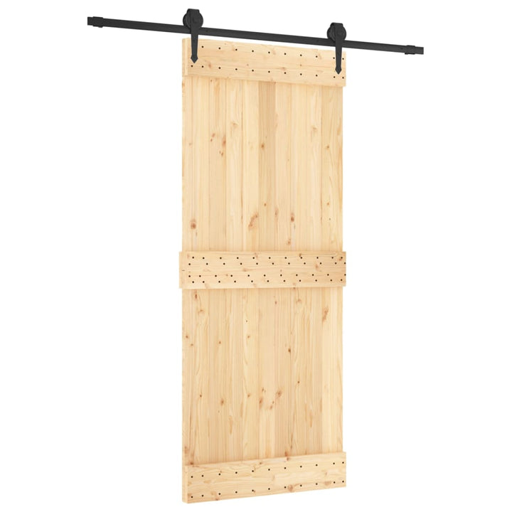 Ușă Glisantă Cu Set De Feronerie 85X210 Cm, Lemn Masiv De Pin