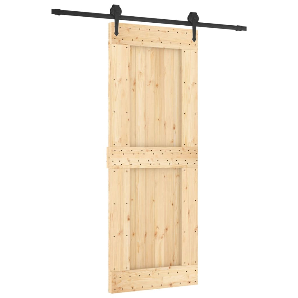 Ușă Glisantă Cu Set De Feronerie 80X210 Cm, Lemn Masiv De Pin