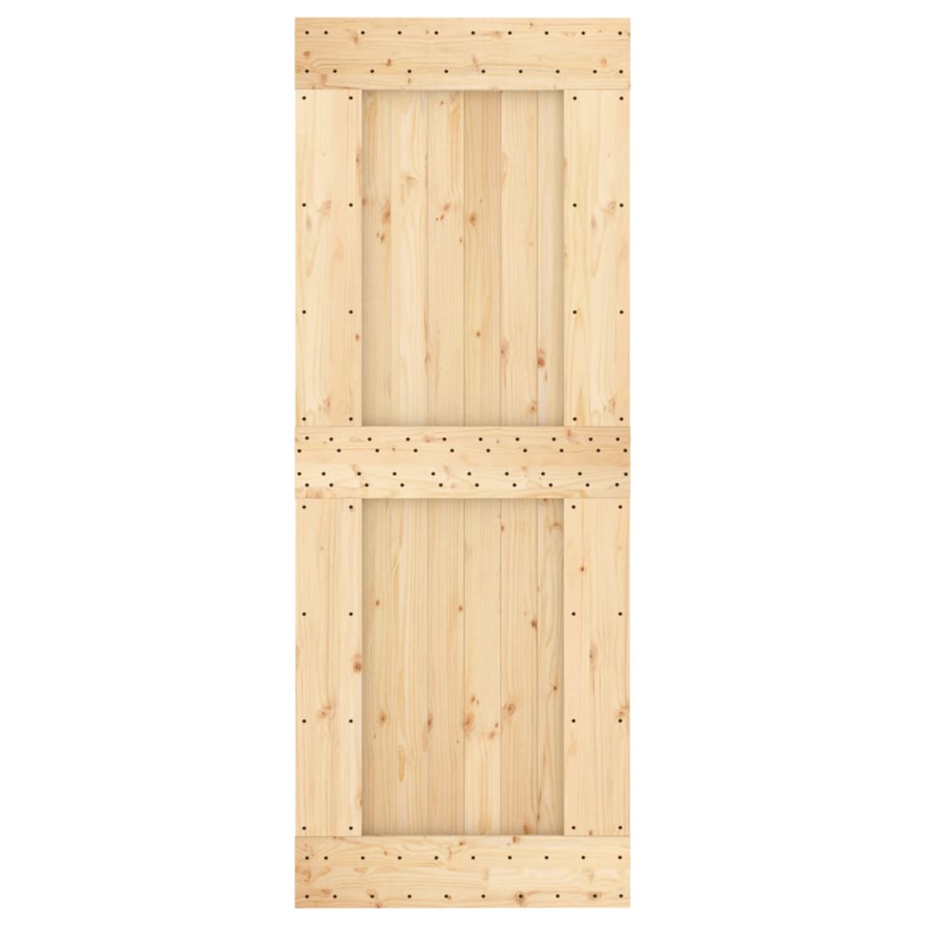 Ușă Glisantă Cu Set De Feronerie 80X210 Cm, Lemn Masiv De Pin