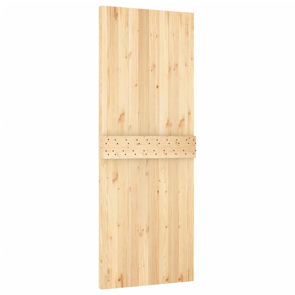 Ușă Glisantă Cu Set De Feronerie 80X210 Cm, Lemn Masiv De Pin