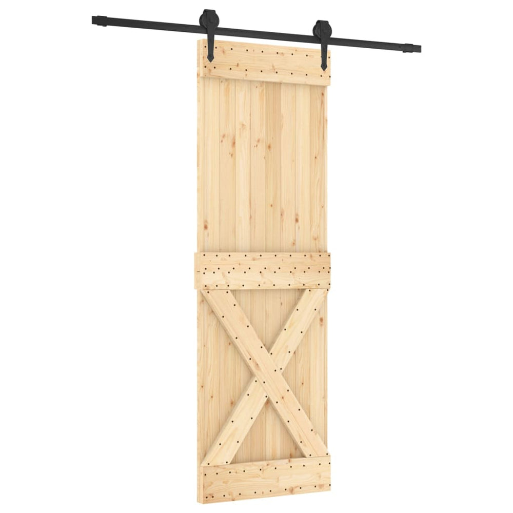 Ușă Glisantă Cu Set De Feronerie 70X210 Cm, Lemn Masiv De Pin