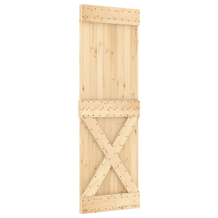 Ușă Glisantă Cu Set De Feronerie 70X210 Cm, Lemn Masiv De Pin