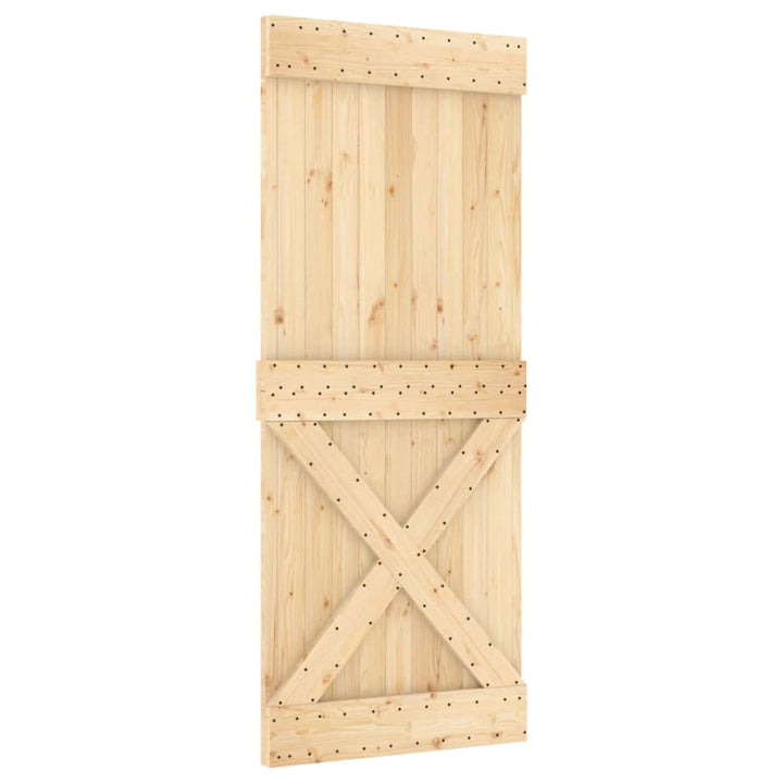 Ușă Glisantă Cu Set De Feronerie 80X210 Cm, Lemn Masiv De Pin