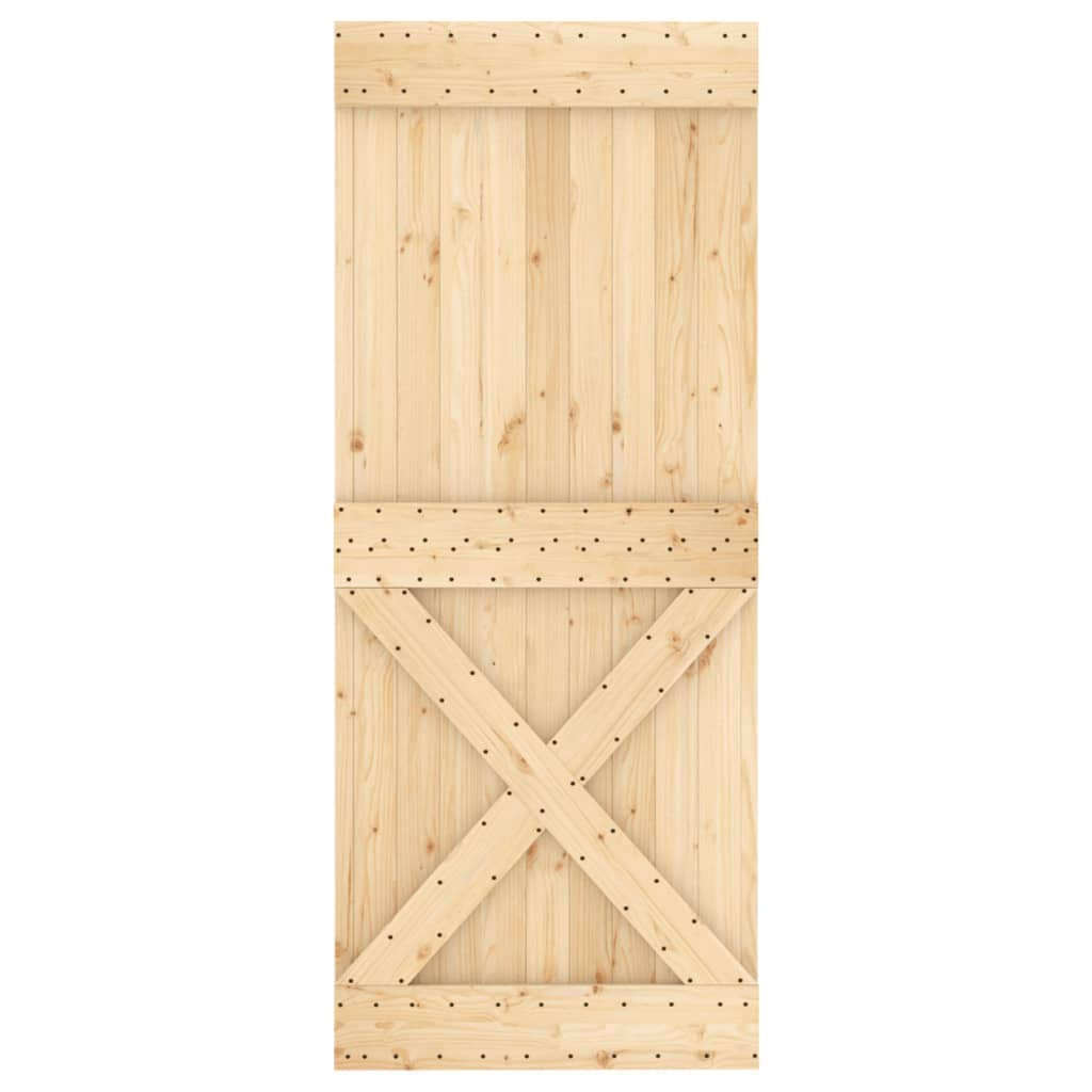 Ușă Glisantă Cu Set De Feronerie 80X210 Cm, Lemn Masiv De Pin