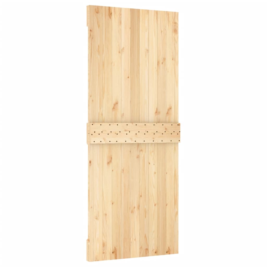 Ușă Glisantă Cu Set De Feronerie 80X210 Cm, Lemn Masiv De Pin