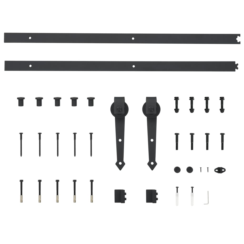Ușă Glisantă Cu Set De Feronerie 80X210 Cm, Lemn Masiv De Pin