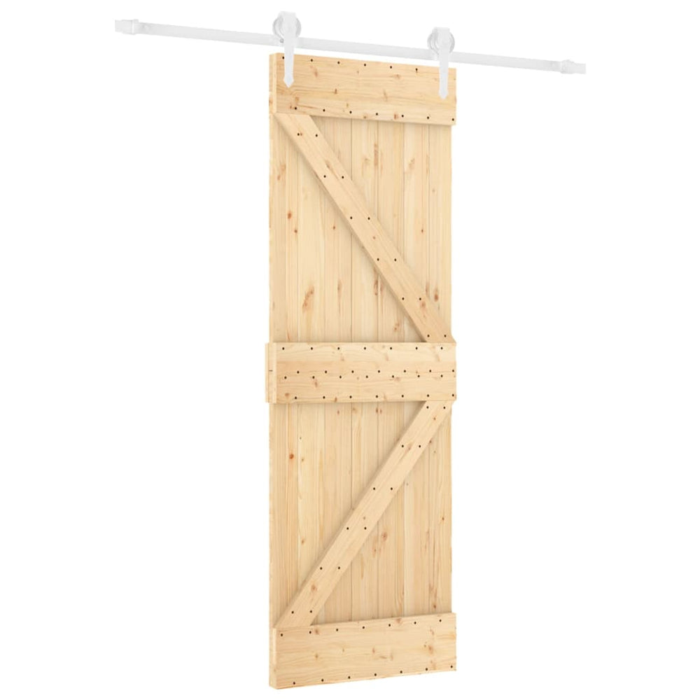 Ușă Glisantă Cu Set De Feronerie 70X210 Cm, Lemn Masiv De Pin