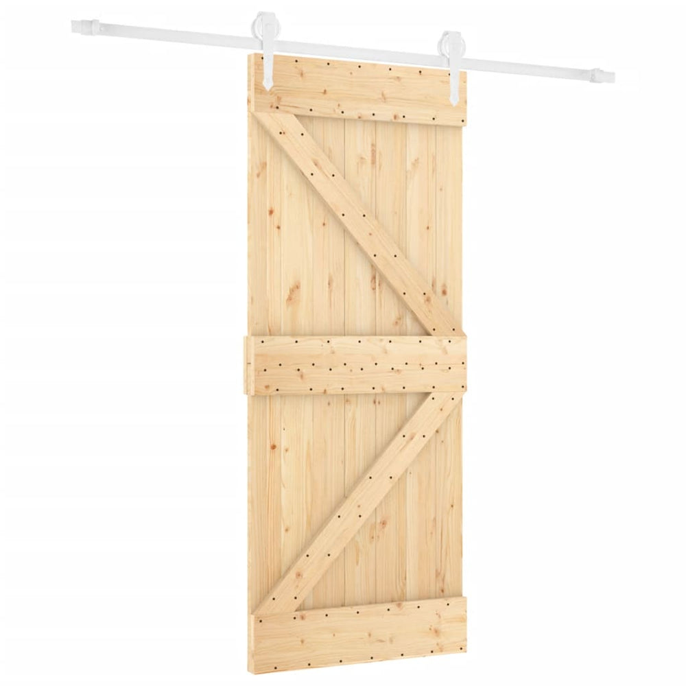 Ușă Glisantă Cu Set De Feronerie 80X210 Cm, Lemn Masiv De Pin