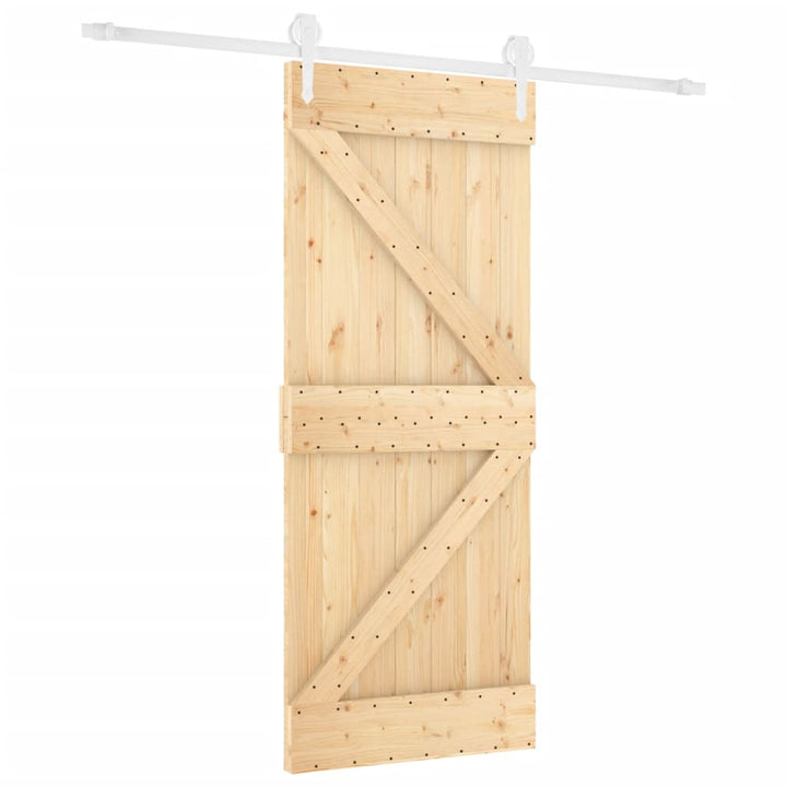 Ușă Glisantă Cu Set De Feronerie 80X210 Cm, Lemn Masiv De Pin