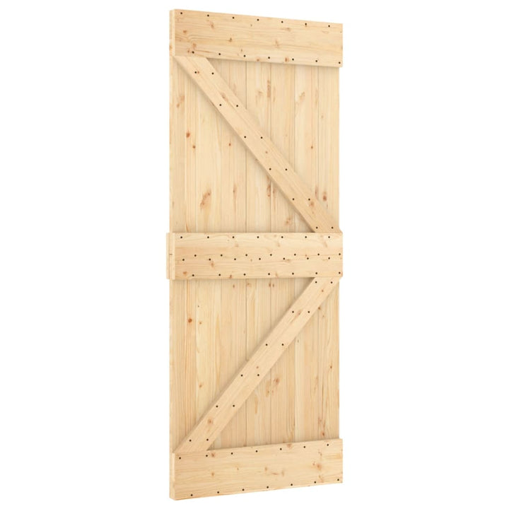Ușă Glisantă Cu Set De Feronerie 80X210 Cm, Lemn Masiv De Pin