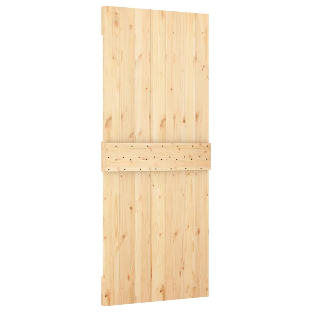 Ușă Glisantă Cu Set De Feronerie 80X210 Cm, Lemn Masiv De Pin
