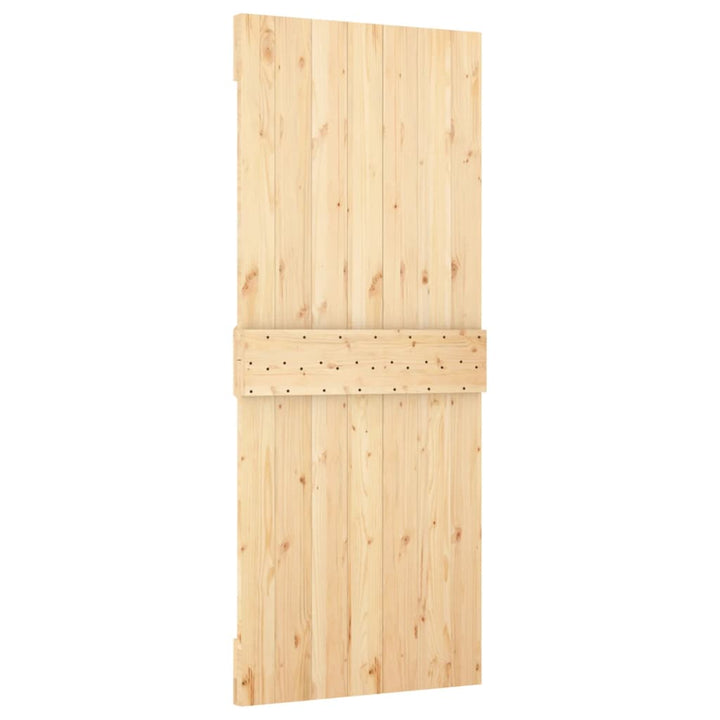 Ușă Glisantă Cu Set De Feronerie 80X210 Cm, Lemn Masiv De Pin