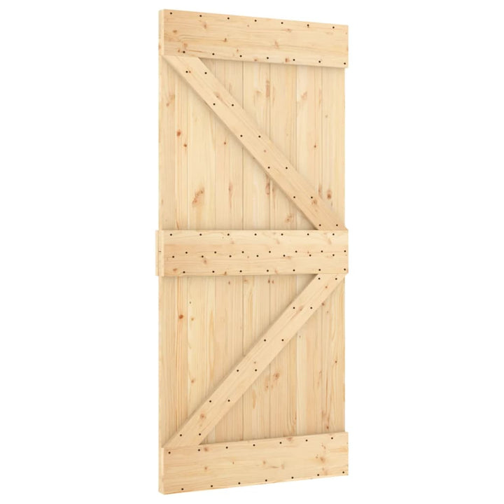 Ușă Glisantă Cu Set Feronerie, 90X210 Cm, Lemn Masiv De Pin