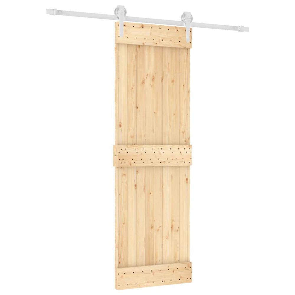 Ușă Glisantă Cu Set De Feronerie 70X210 Cm, Lemn Masiv De Pin