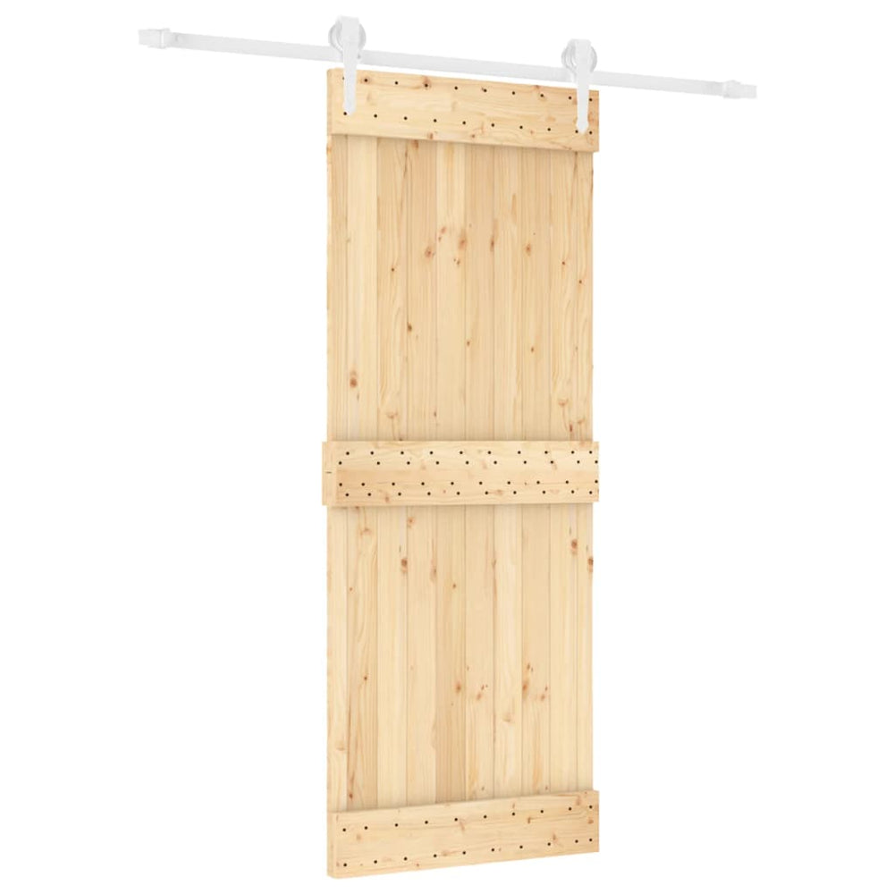 Ușă Glisantă Cu Set De Feronerie 80X210 Cm, Lemn Masiv De Pin