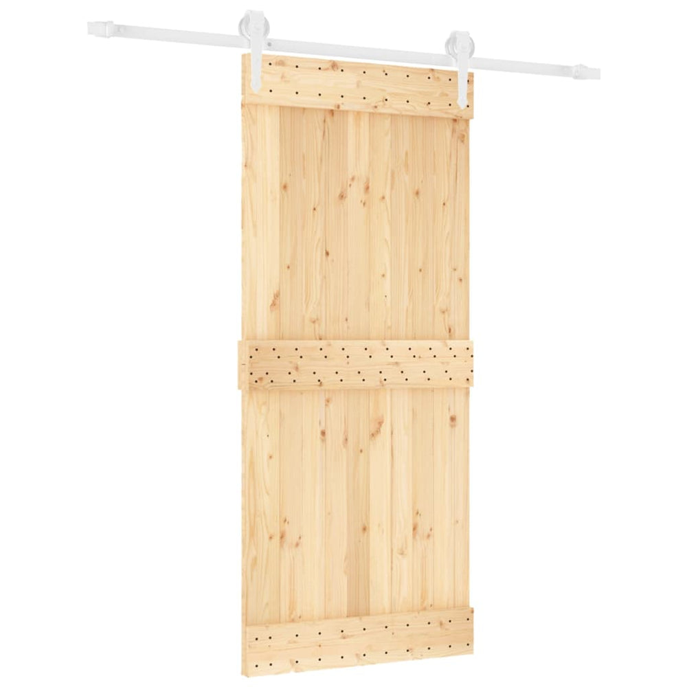 Ușă Glisantă Cu Set Feronerie, 90X210 Cm, Lemn Masiv De Pin