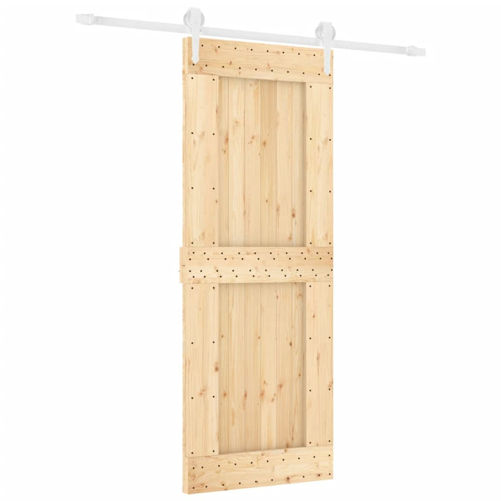 Ușă Glisantă Cu Set De Feronerie 80X210 Cm, Lemn Masiv De Pin