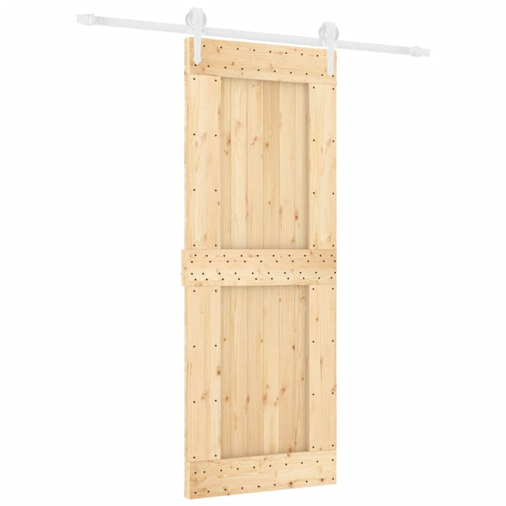 Ușă Glisantă Cu Set De Feronerie 80X210 Cm, Lemn Masiv De Pin