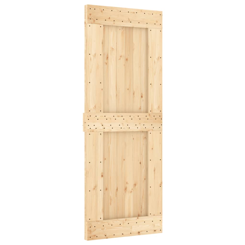 Ușă Glisantă Cu Set De Feronerie 80X210 Cm, Lemn Masiv De Pin