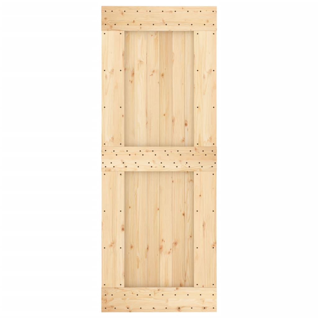 Ușă Glisantă Cu Set De Feronerie 80X210 Cm, Lemn Masiv De Pin
