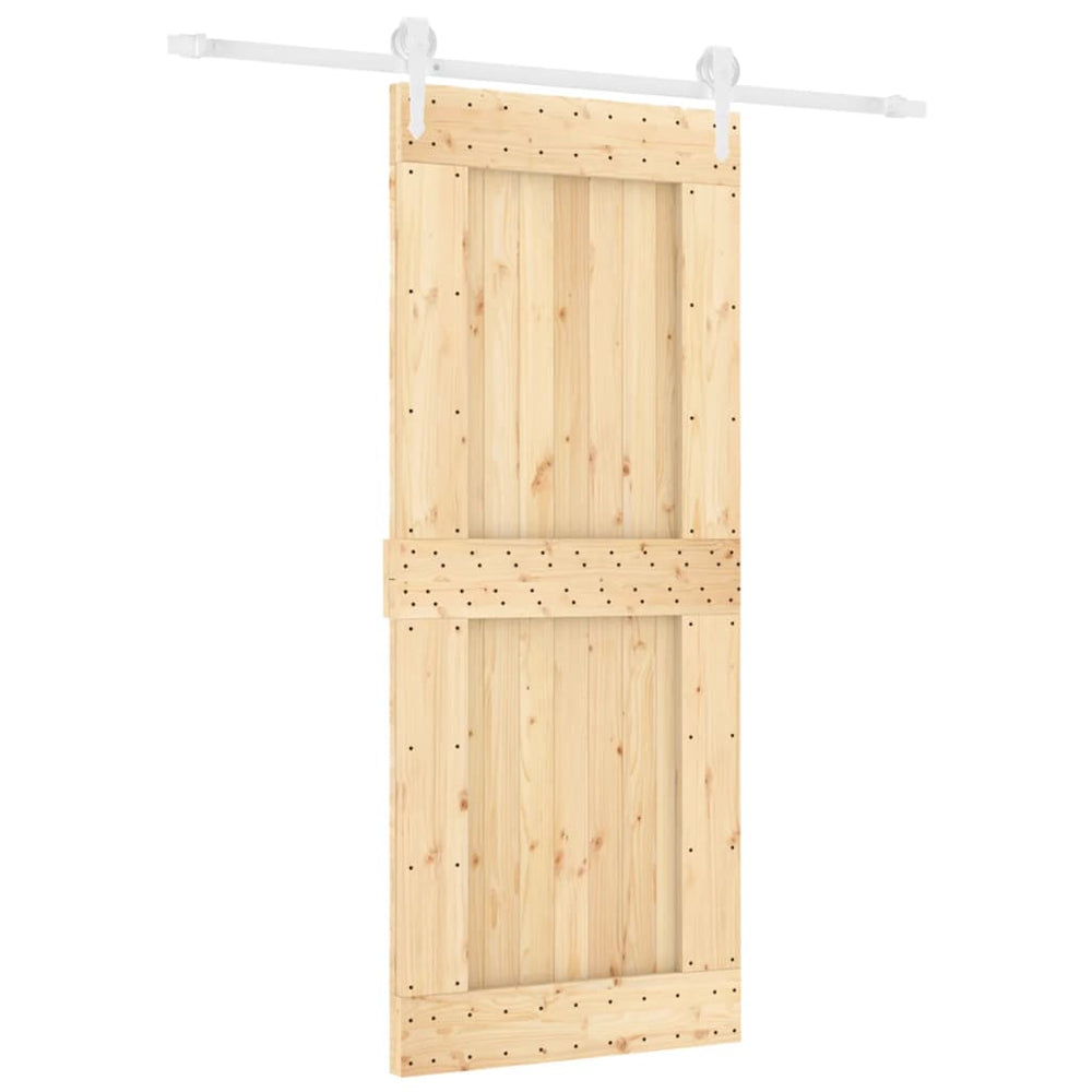 Ușă Glisantă Cu Set De Feronerie 85X210 Cm, Lemn Masiv De Pin