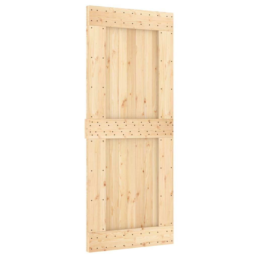 Ușă Glisantă Cu Set De Feronerie 85X210 Cm, Lemn Masiv De Pin