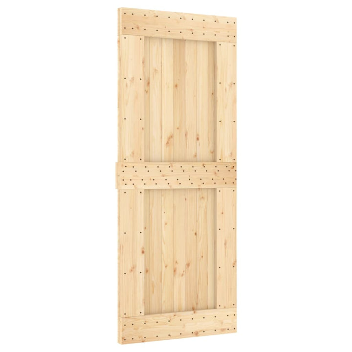 Ușă Glisantă Cu Set De Feronerie 85X210 Cm, Lemn Masiv De Pin