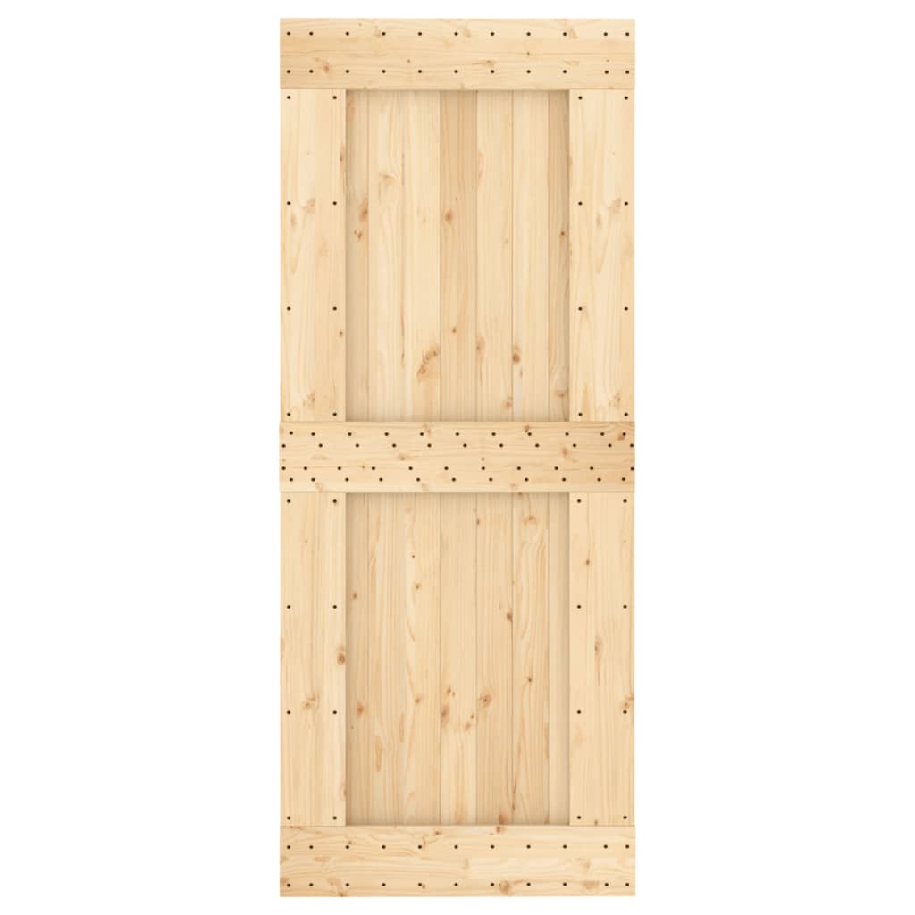 Ușă Glisantă Cu Set De Feronerie 85X210 Cm, Lemn Masiv De Pin